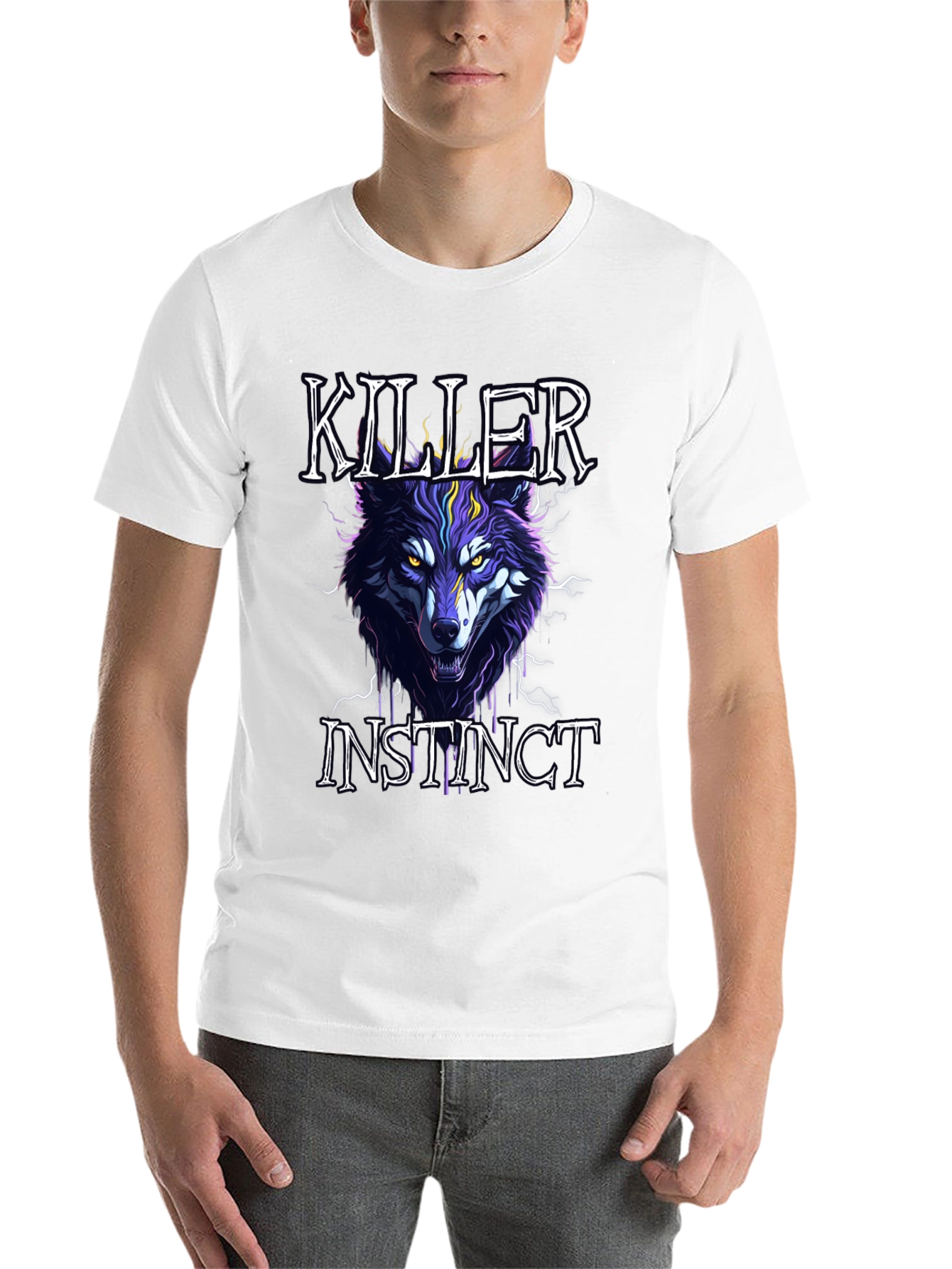 Black Killer Instinct Wolf Graphic Tee - Black view 14