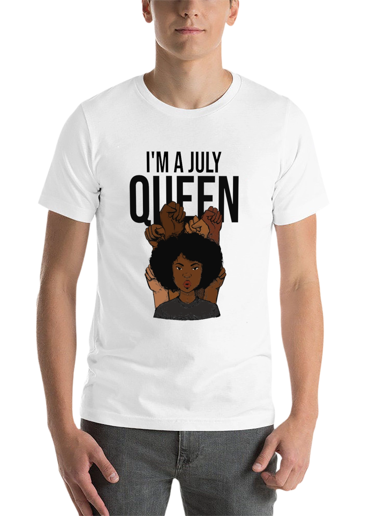 Black I'm a July Queen Black T-Shirt view 14