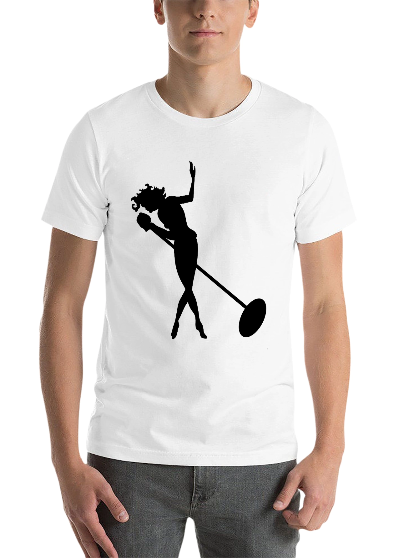 Black Silhouette Singer Graphic Tee - Soft Black T-Shirt view 14