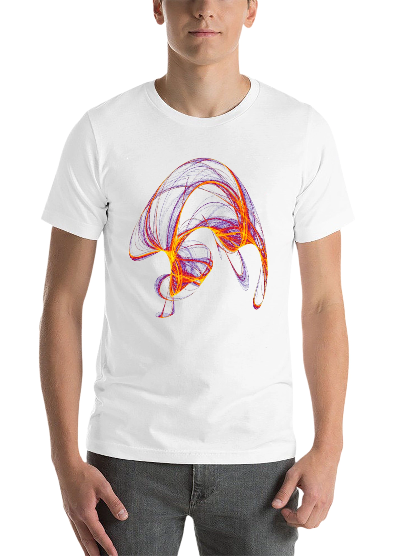 Black Abstract Swirl Graphic Black T-Shirt view 14