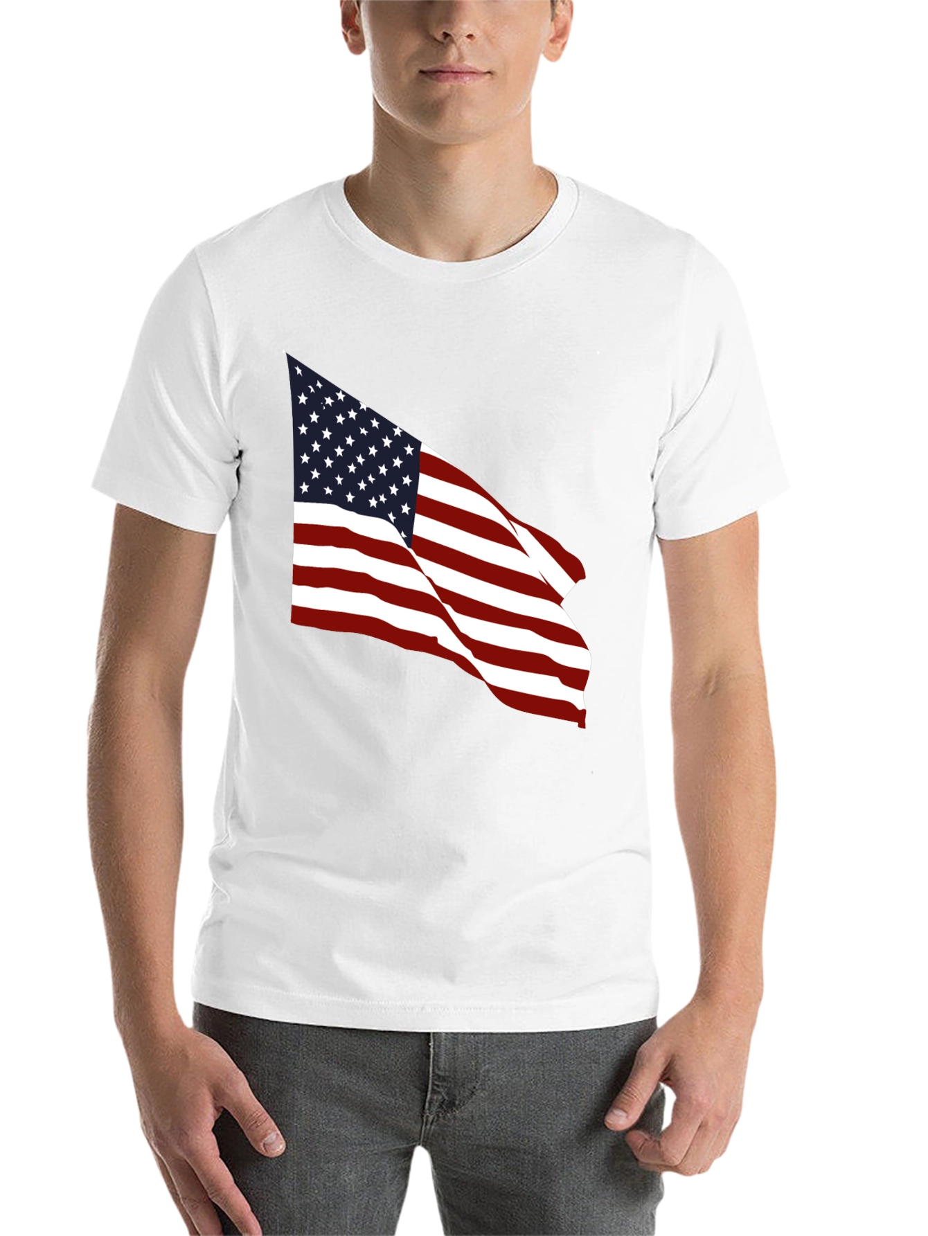 Black American Flag Graphic Black T-Shirt view 14