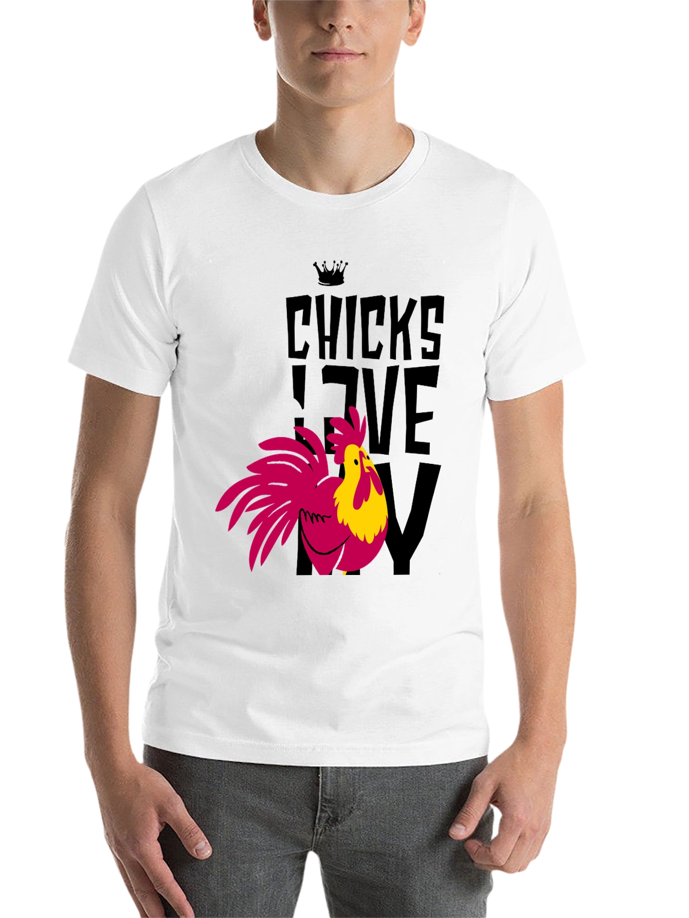 Black Chicks Love My Chicken Graphic T-Shirt - Funny Rooster Tee view 14