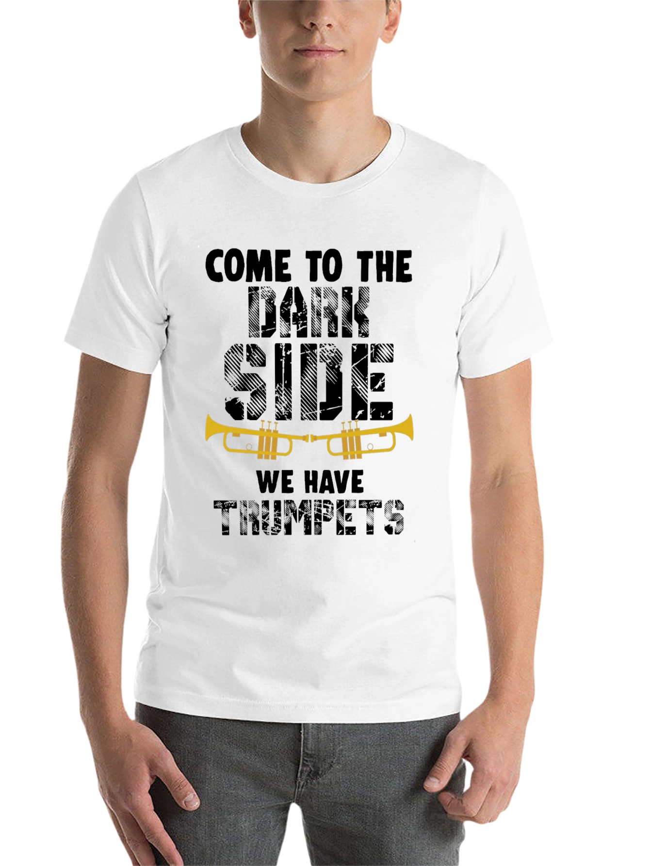 Black Dark Side Trumpets Graphic T-Shirt view 14