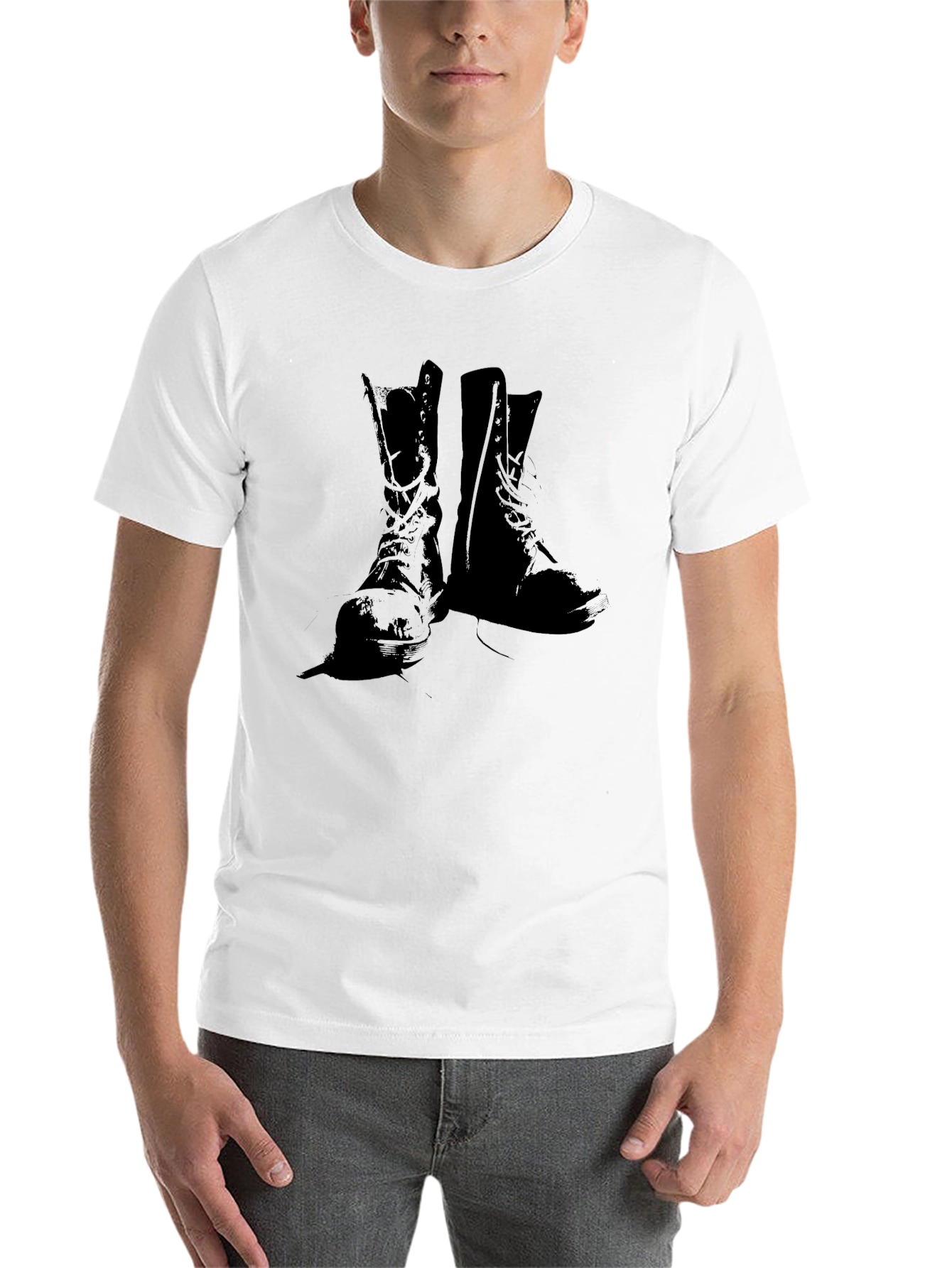 Black Graphic Boot Print Black T-Shirt view 14