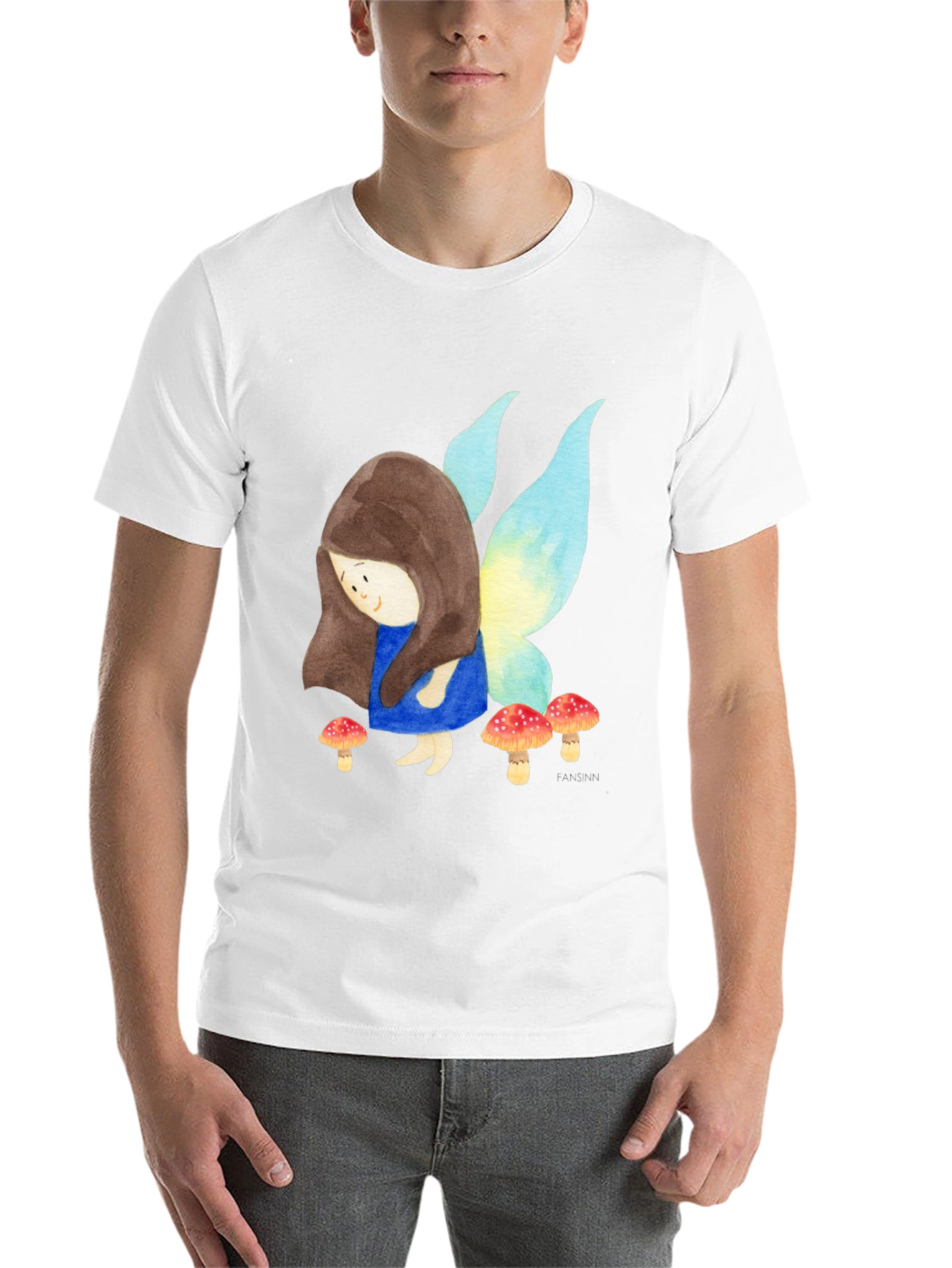 Black Fairy and Mushrooms Graphic T-Shirt view 14