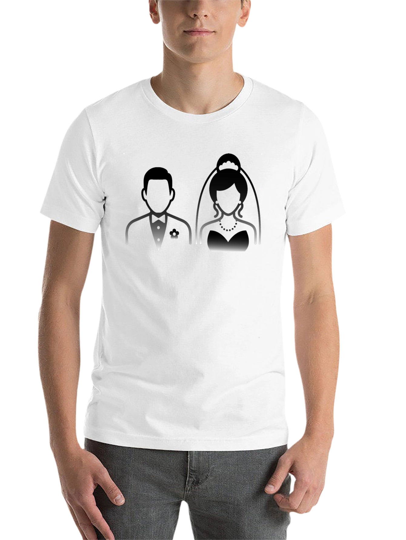 Black Bride and Groom Graphic Tee - Black Cotton T-Shirt view 14