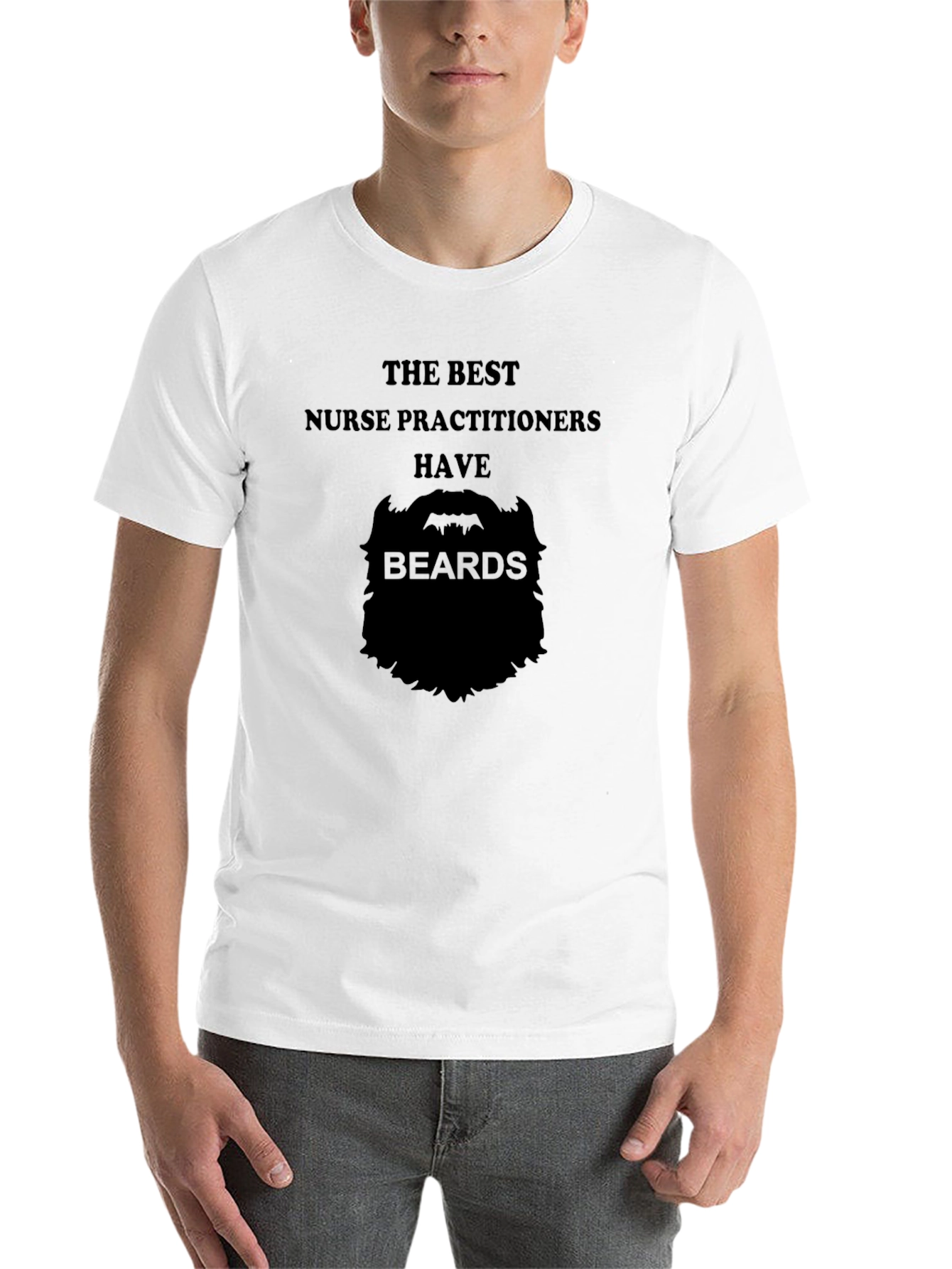 Black Bearded Nurse Practitioner T-Shirt view 14