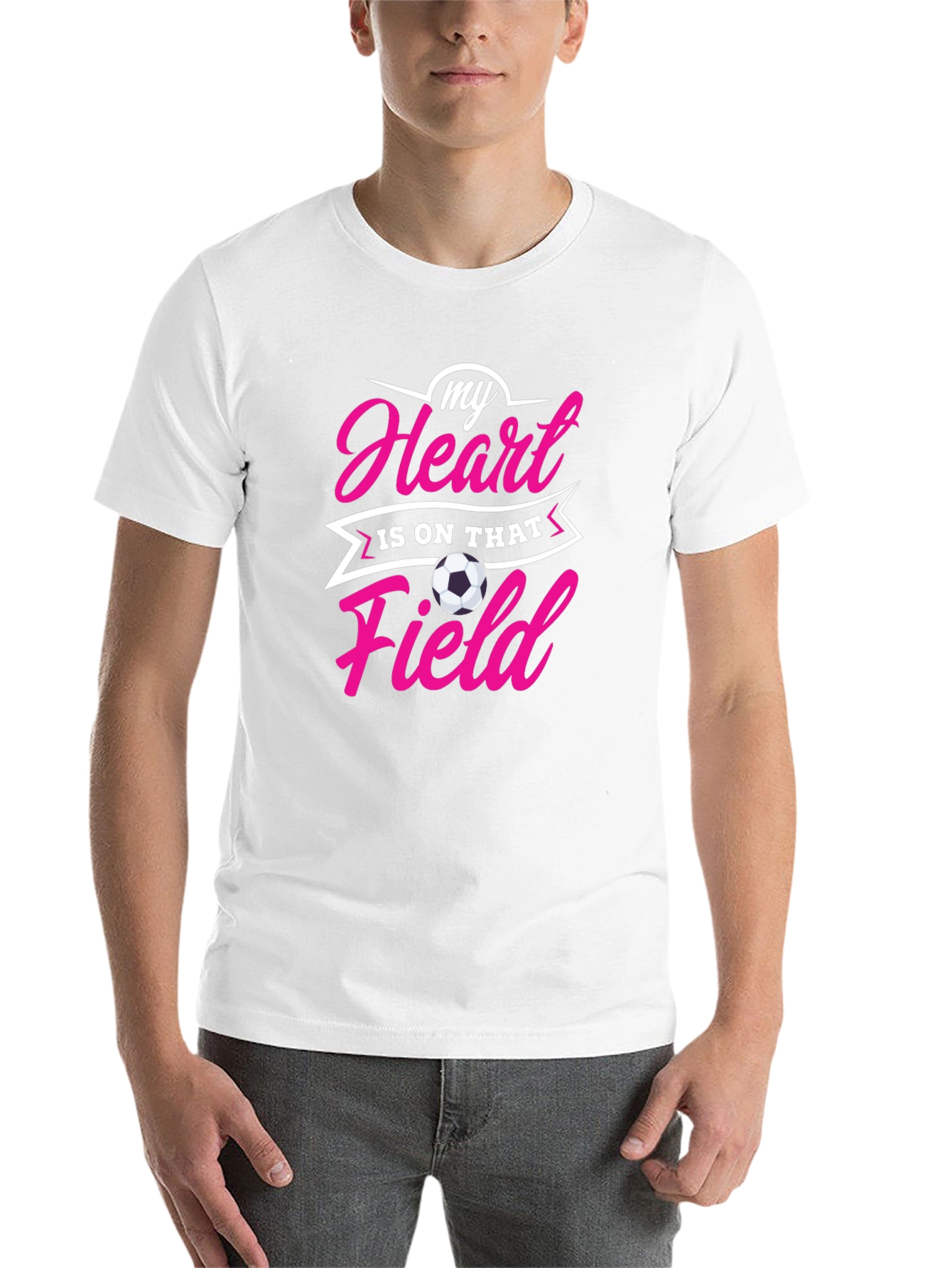 Black Soccer Mom/Dad Heart on Field Black T-Shirt view 14
