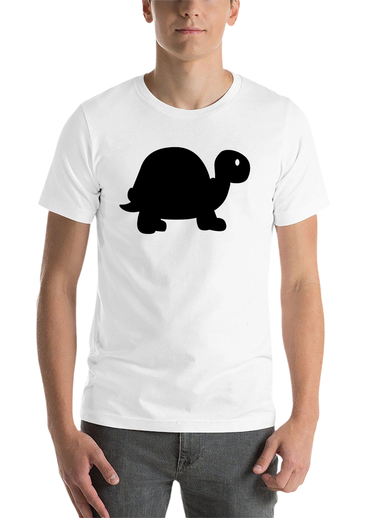 Black Cool Turtle Silhouette T-Shirt - Men's Black Tee view 14