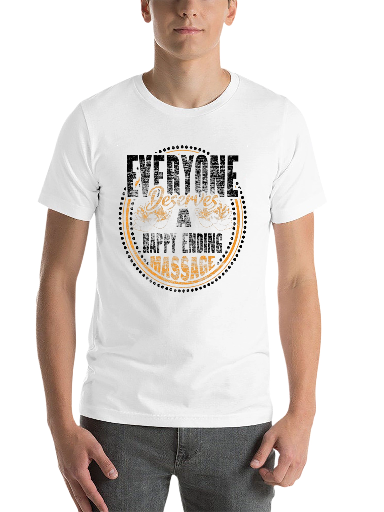 Black Everyone Deserves a Happy Ending Massage T-Shirt view 14