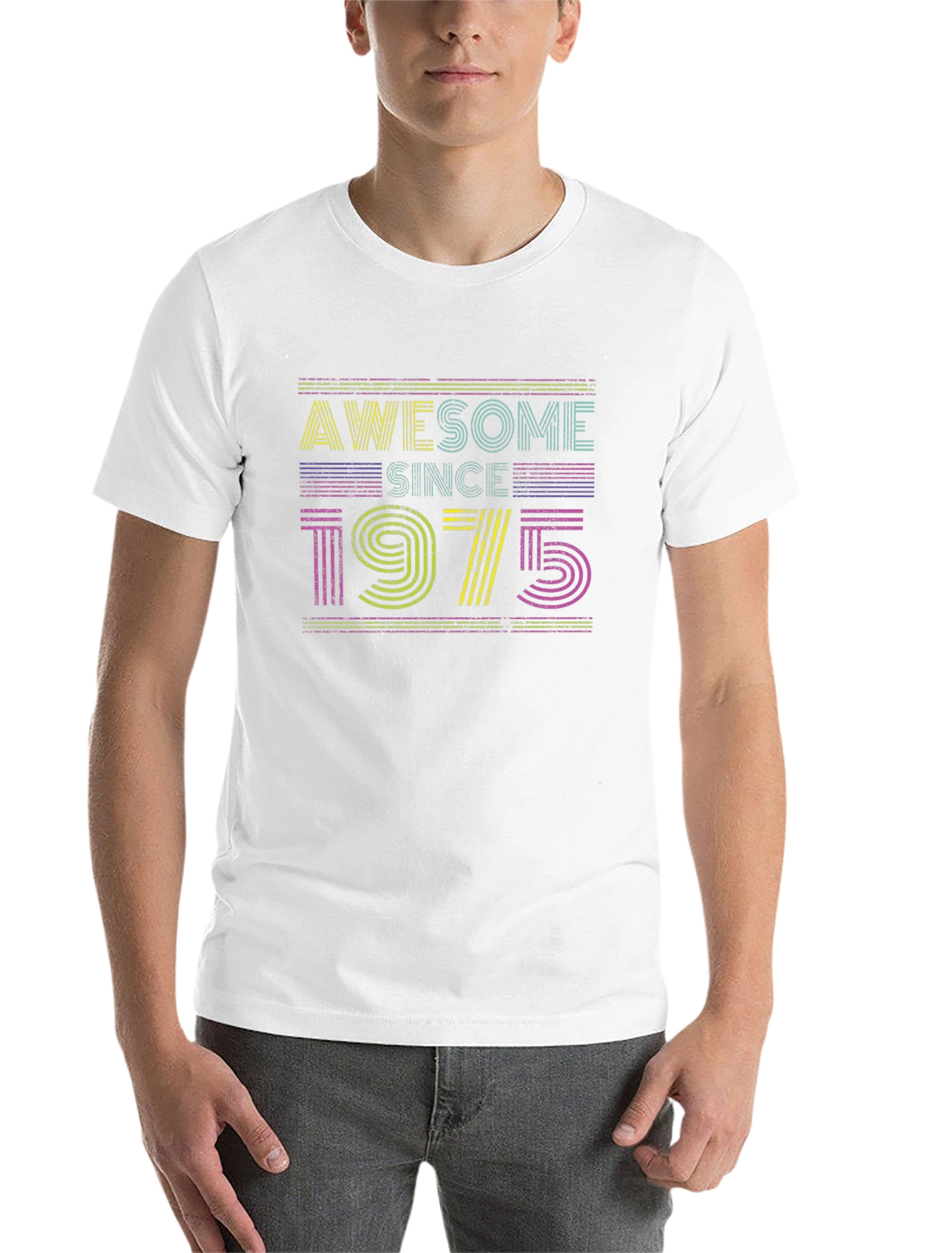 Black Awesome Since 1975 Retro T-Shirt view 14