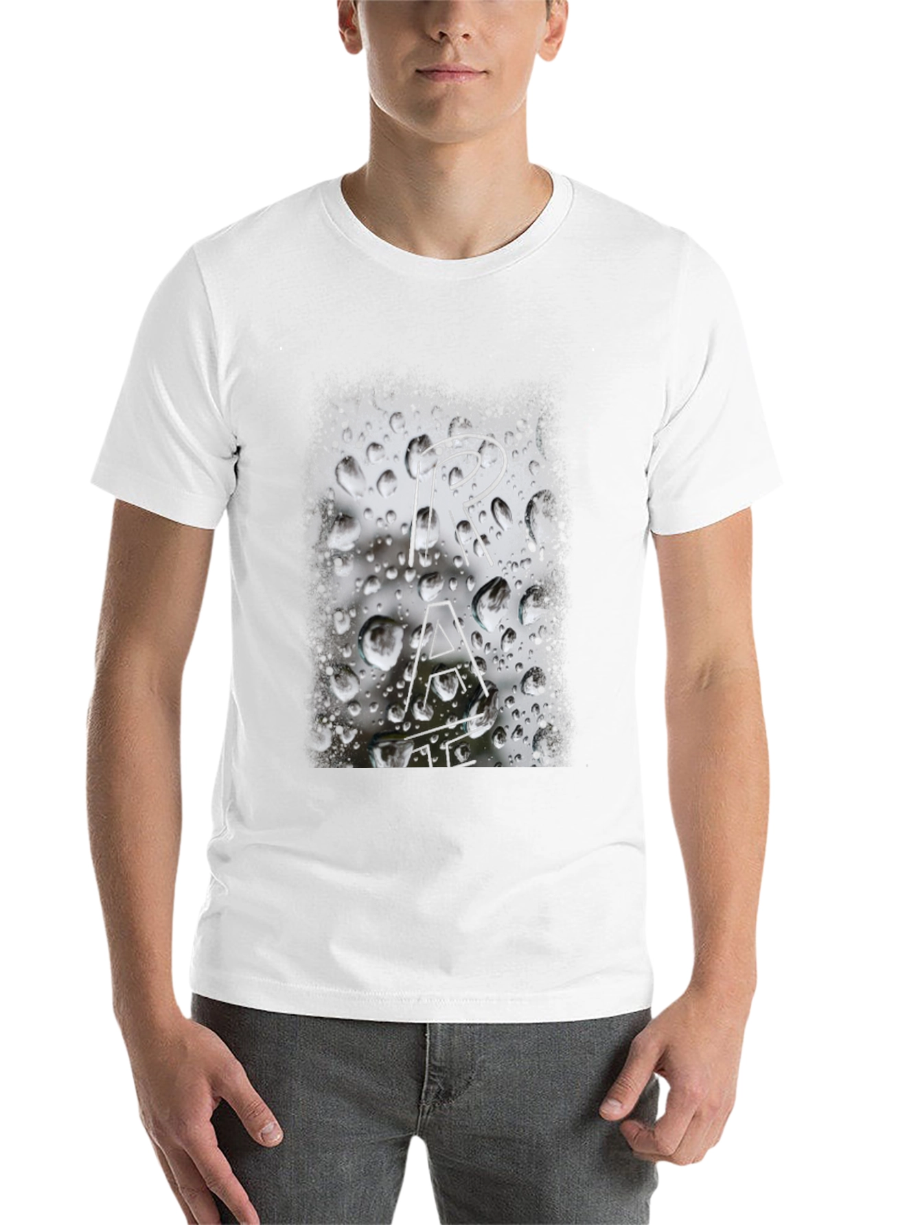 Black Abstract Graphic Black T-Shirt view 14