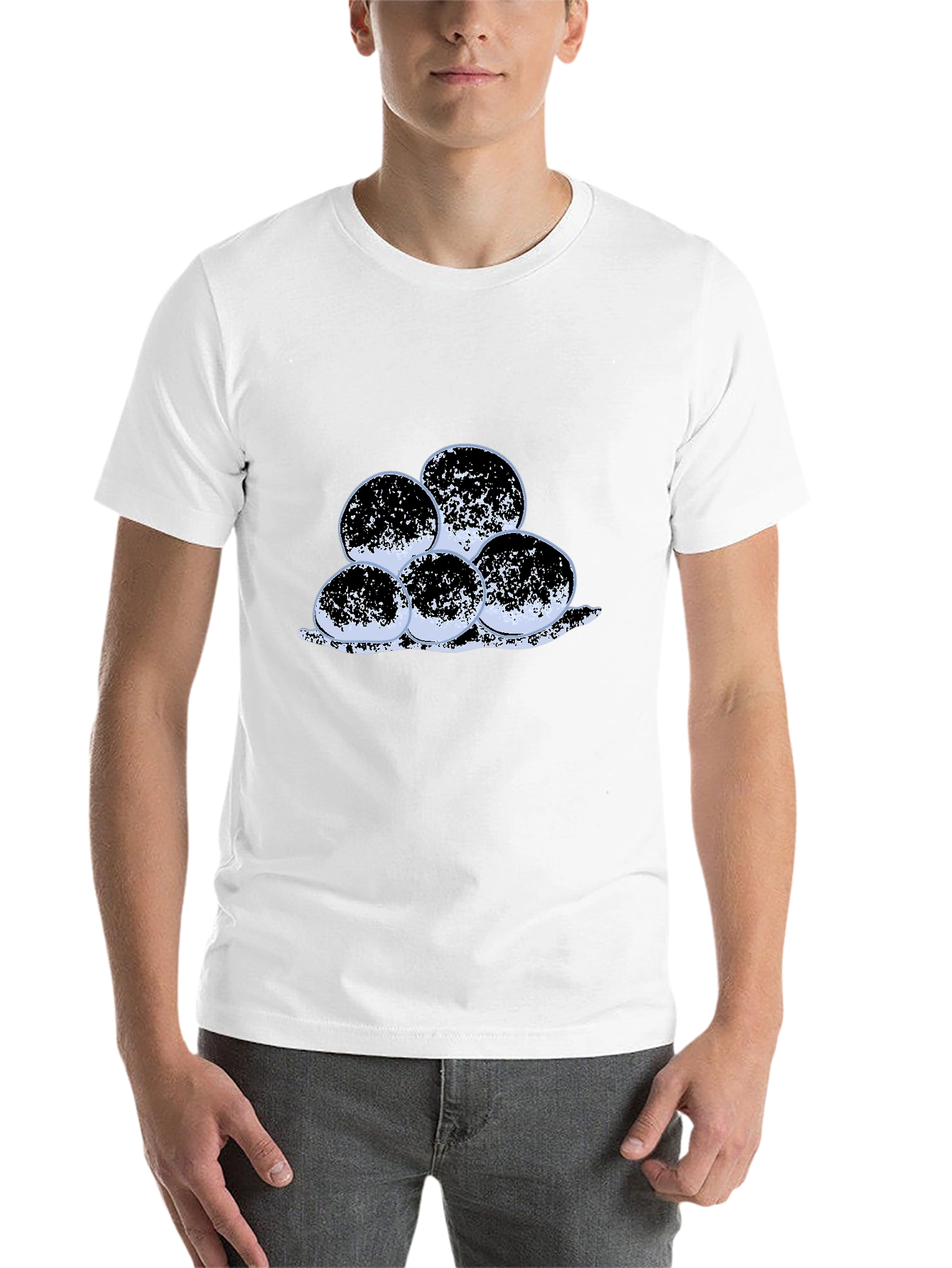 Black Unique Round Design Black T-Shirt view 14