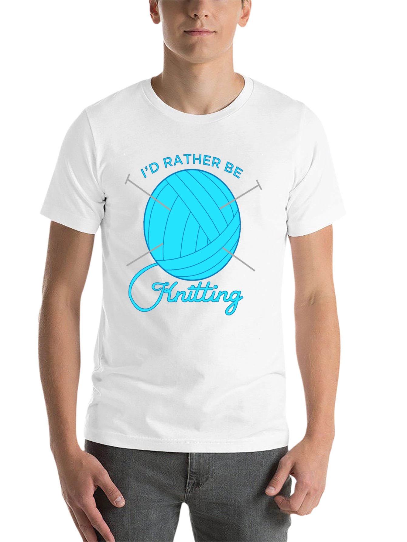 Black I'd Rather Be Knitting Graphic T-Shirt view 14
