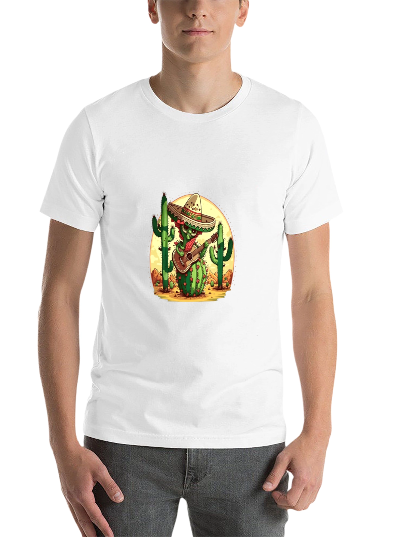 Black Cactus Mariachi Graphic Tee - Desert Fiesta Shirt view 14