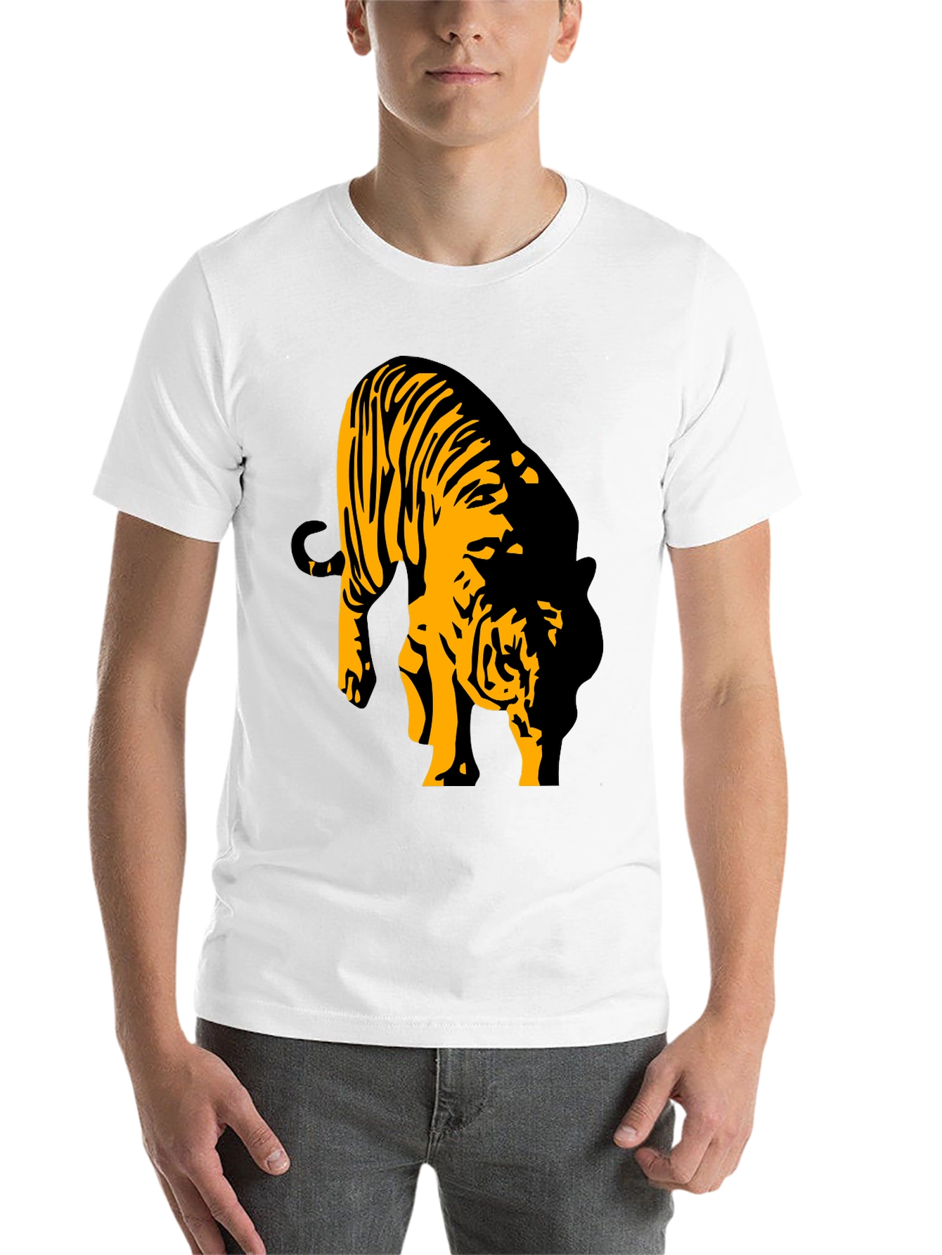 Black Black Tiger Graphic T-Shirt for Men view 14