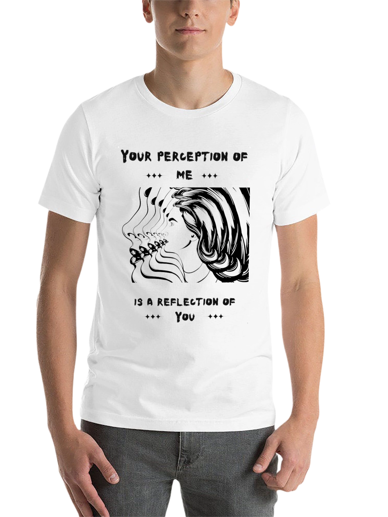 Black Perception Graphic Tee - Unisex Black T-Shirt view 14