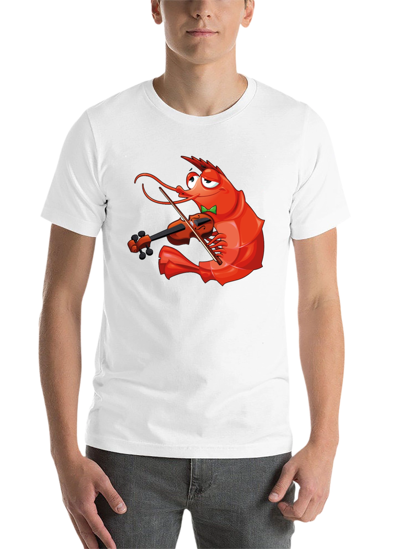 Black Shrimp Violinist T-Shirt - Funny Music Lover Tee view 14