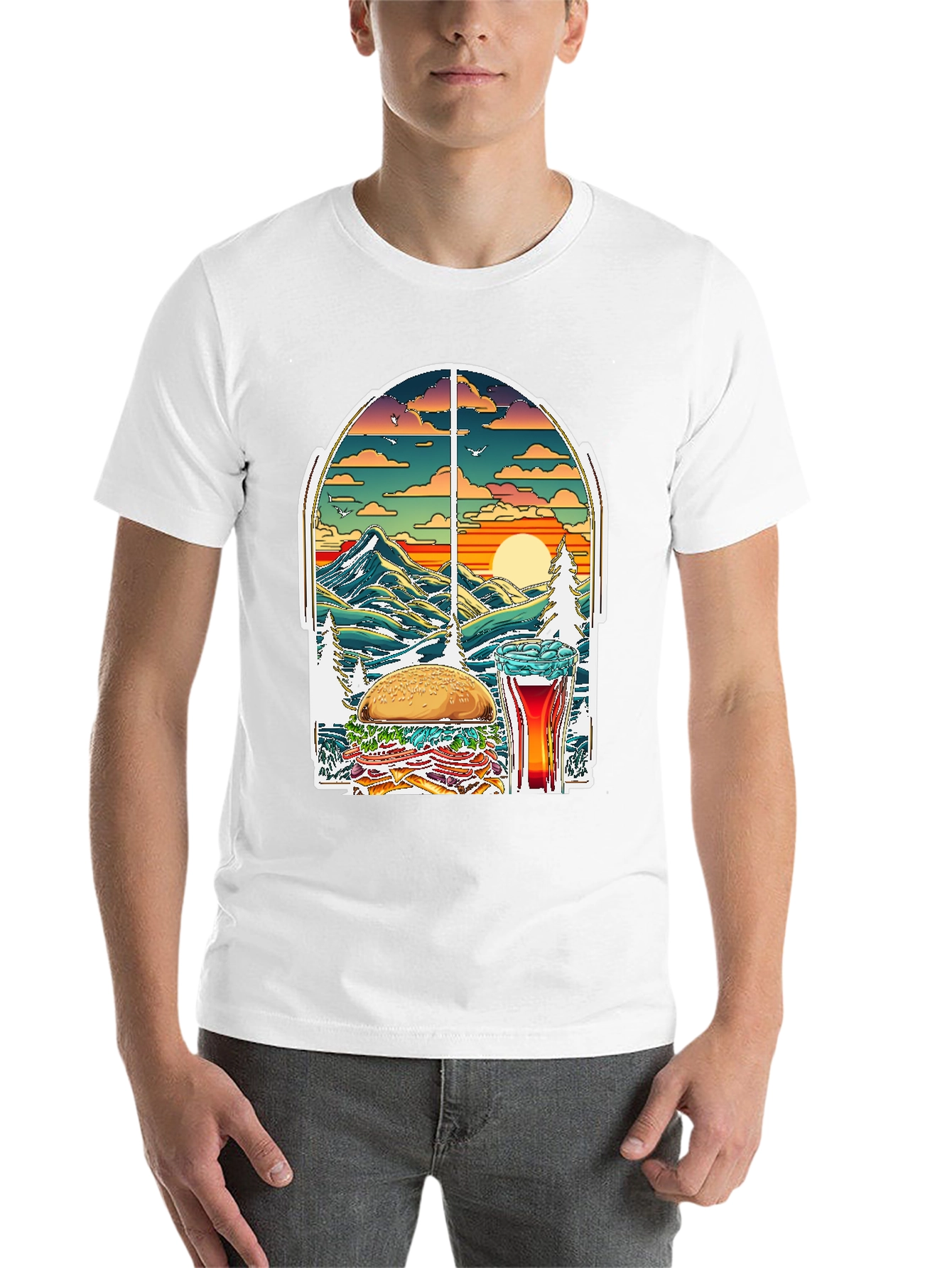 Black Burger Beer Nature T-Shirt view 14