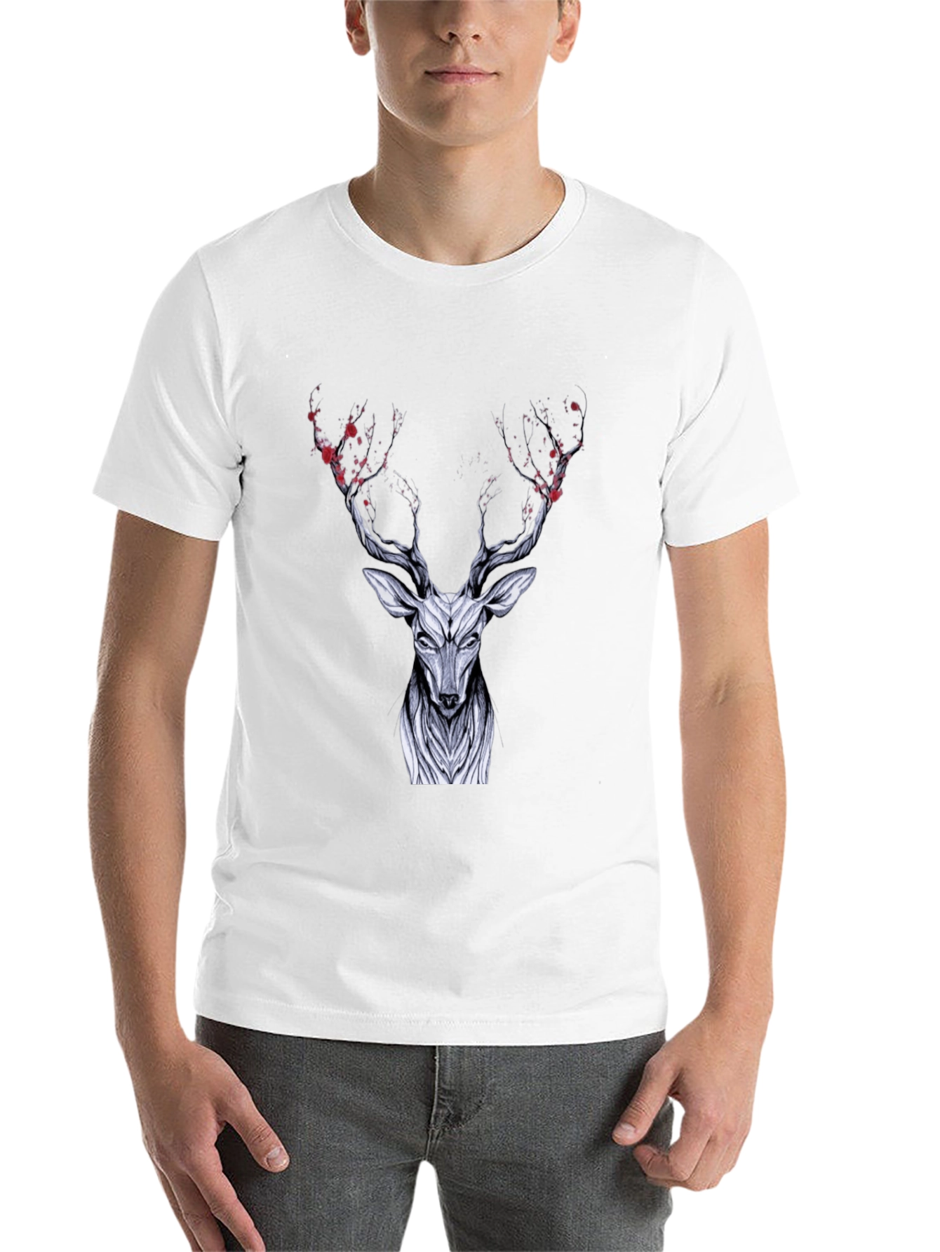 Black Deer Graphic Black T-Shirt view 14