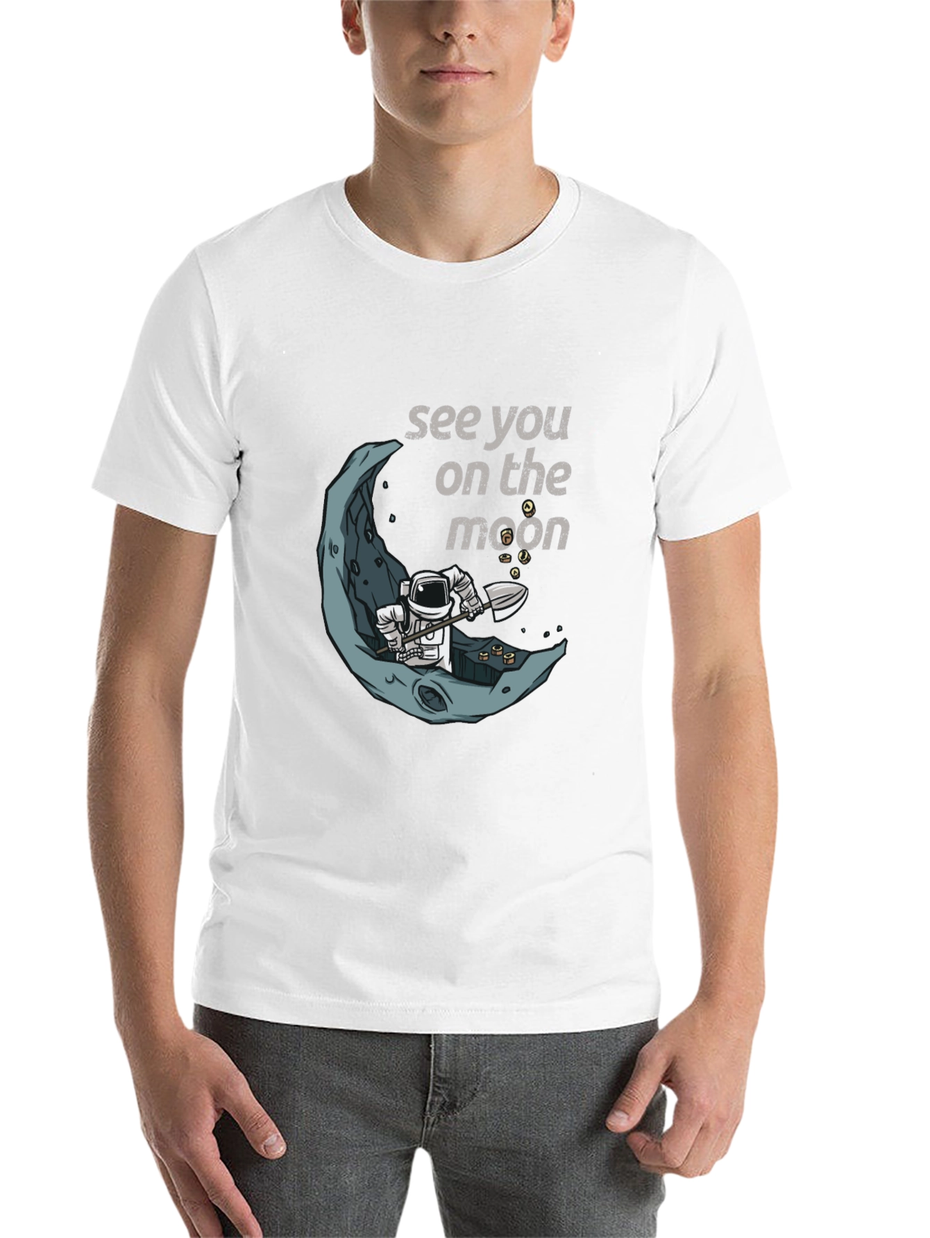 Black See You On The Moon T-Shirt, Spaceman Graphic Tee view 14