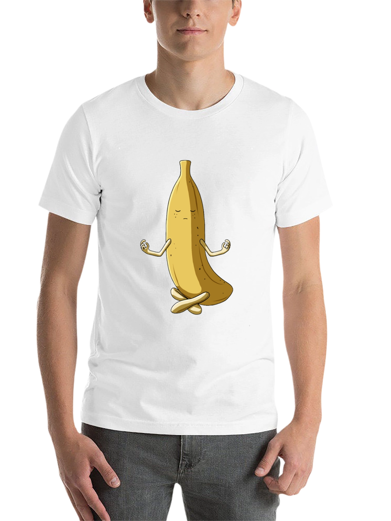 Black Zen Banana T-Shirt - Funny Meditating Fruit Tee view 14