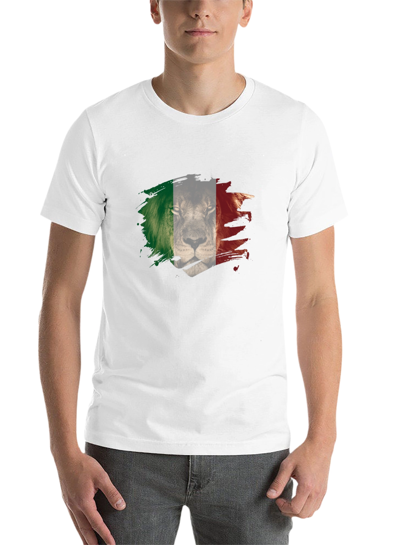 Black Lion Italy Flag Men's T-Shirt view 14