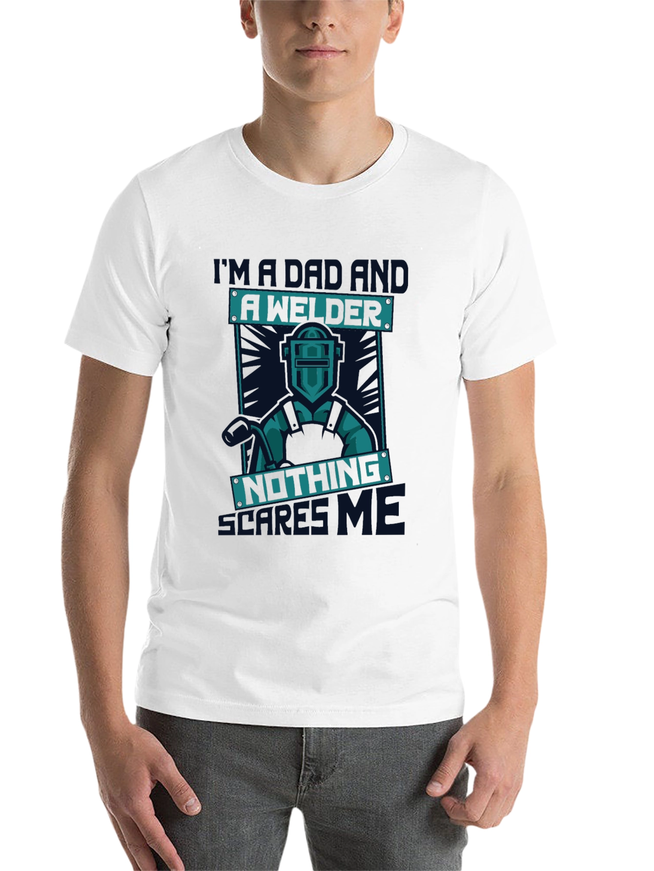 Black Dad Welder T-Shirt - Nothing Scares Me view 14