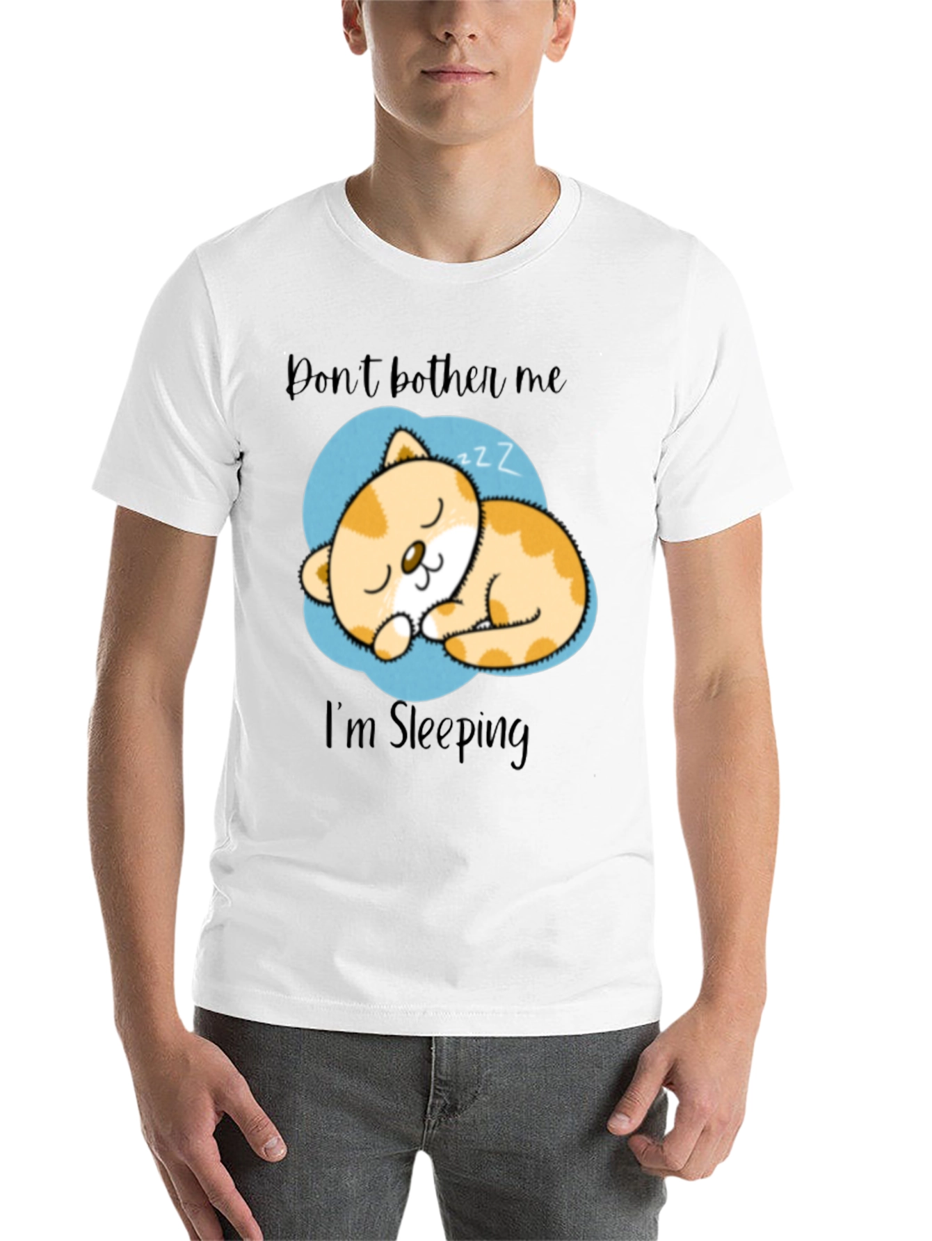 Black Don't Bother Me I'm Sleeping Cat Graphic T-Shirt view 14