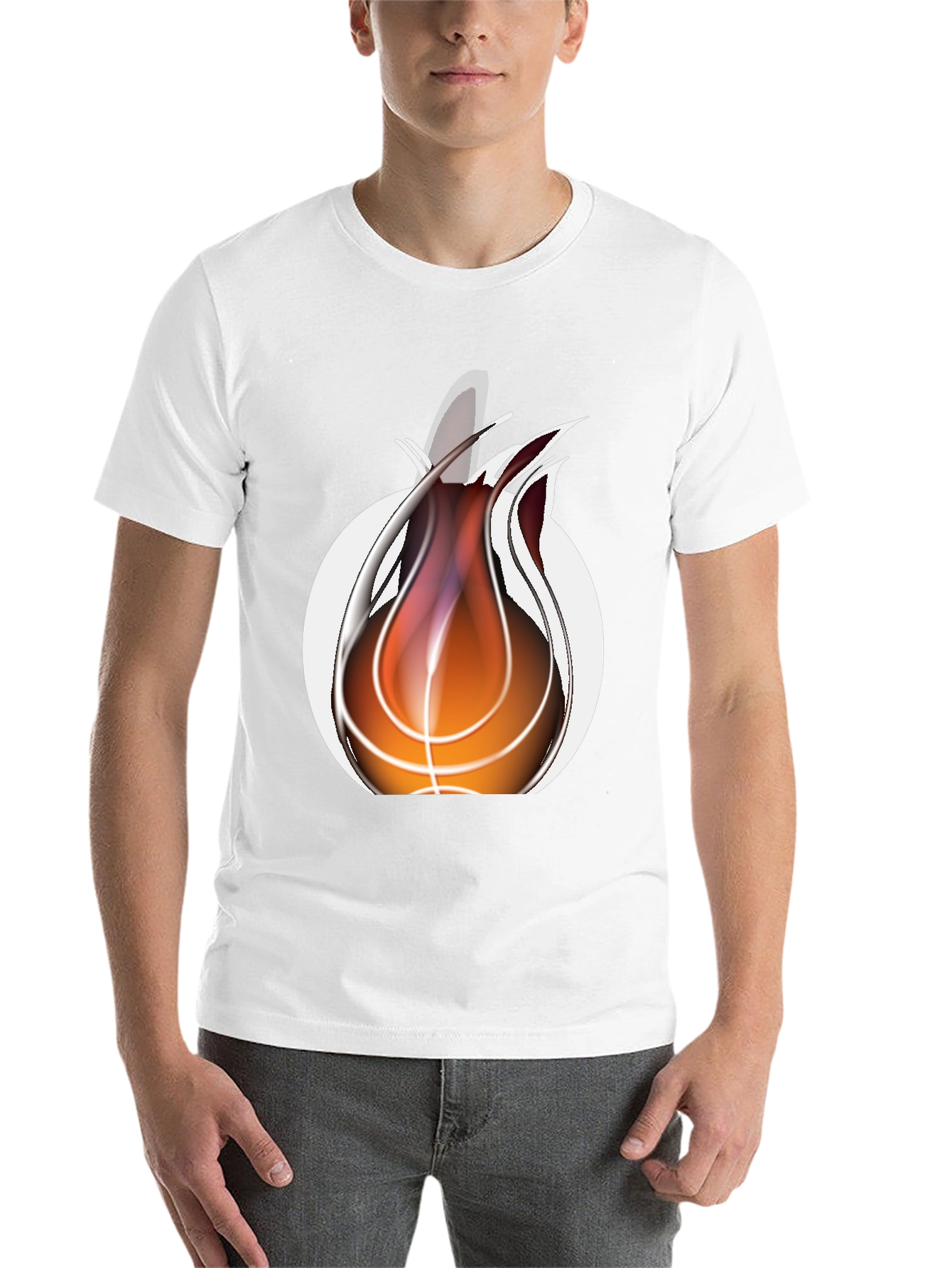 Black Fiery Basketball Graphic Tee - Cool Sportswear view 14