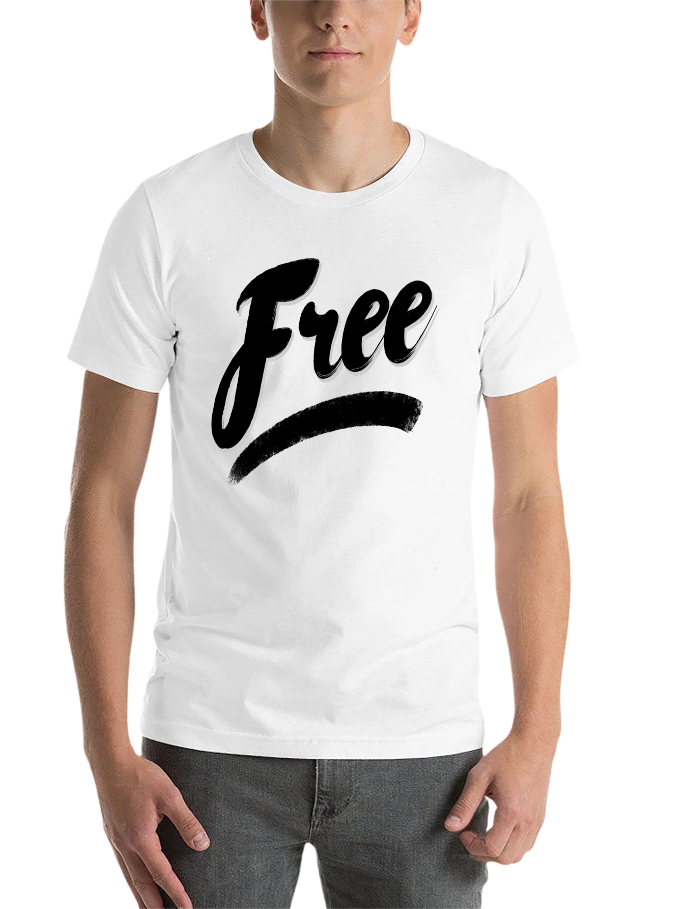 Black Free Graphic Print Crew Neck T-Shirt view 14