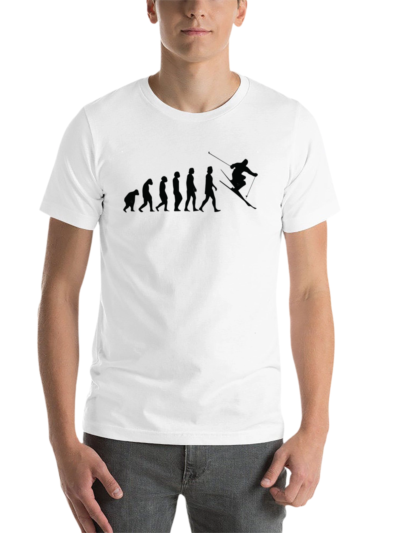 Black Evolution of Skiing Black T-Shirt view 14