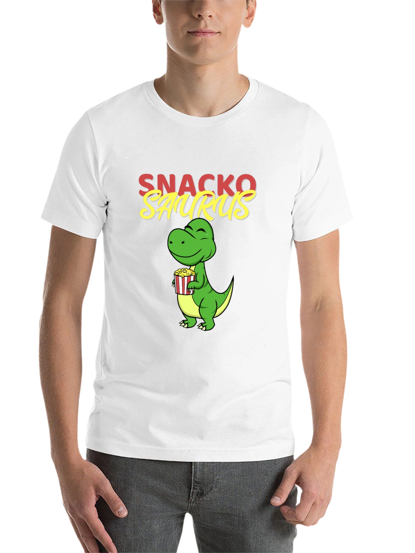 Black Snackosaurus Graphic Tee - Fun Dinosaur T-Shirt view 14