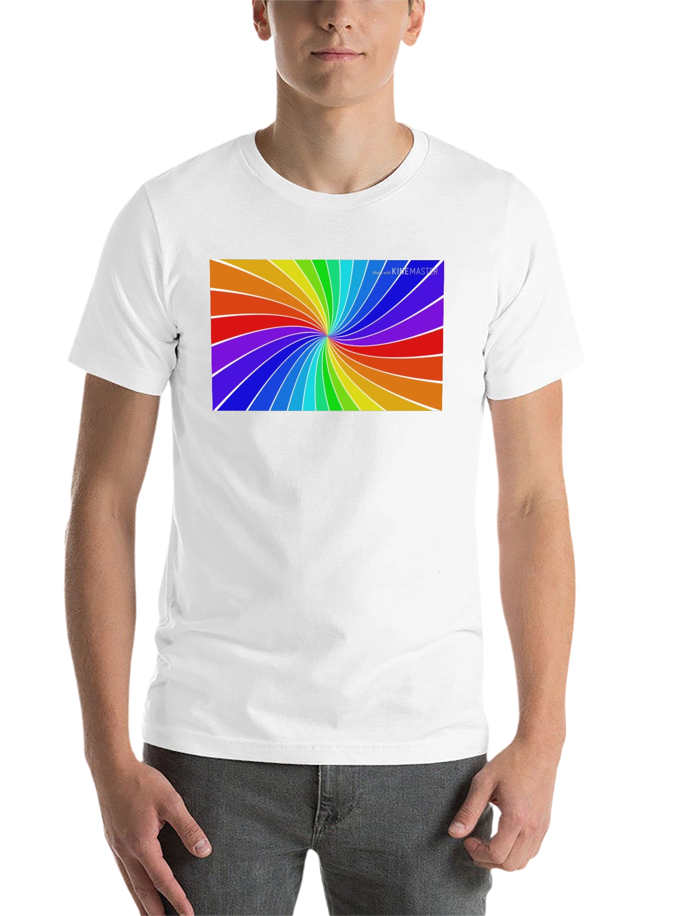 Black Rainbow Swirl Tee - Vivid Graphic Print view 14