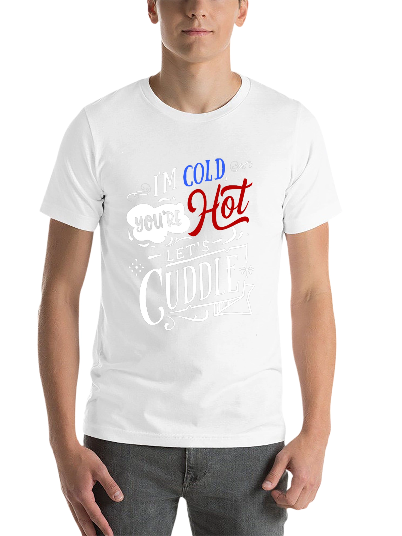 Black I'm Cold You're Hot Let's Cuddle Graphic Tee view 14
