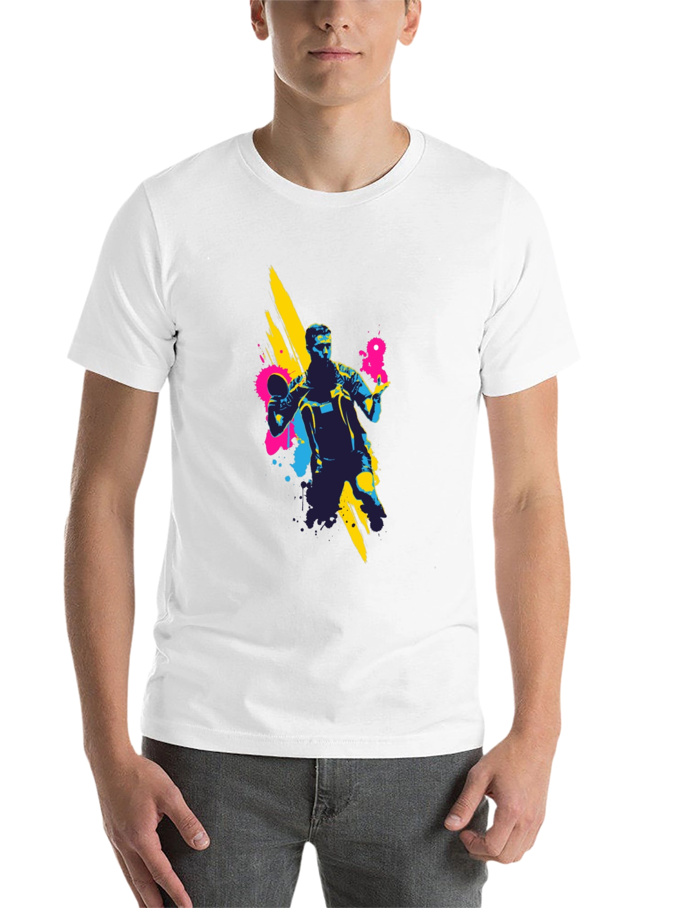 Black Ping Pong Player Graphic Black T-Shirt view 14