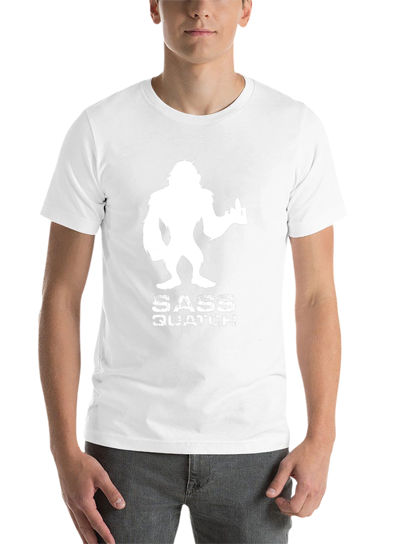 Black Sassquatch Funny Graphic T-Shirt view 14