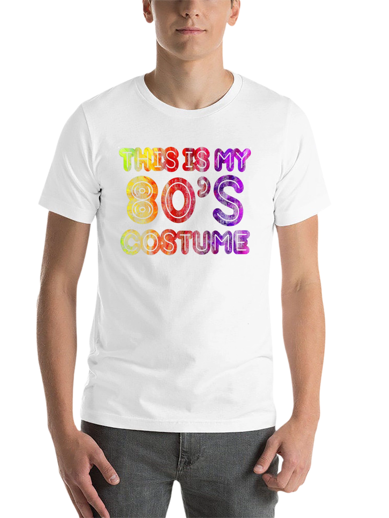 Black 80's Costume T-Shirt - Retro Party Tee view 14