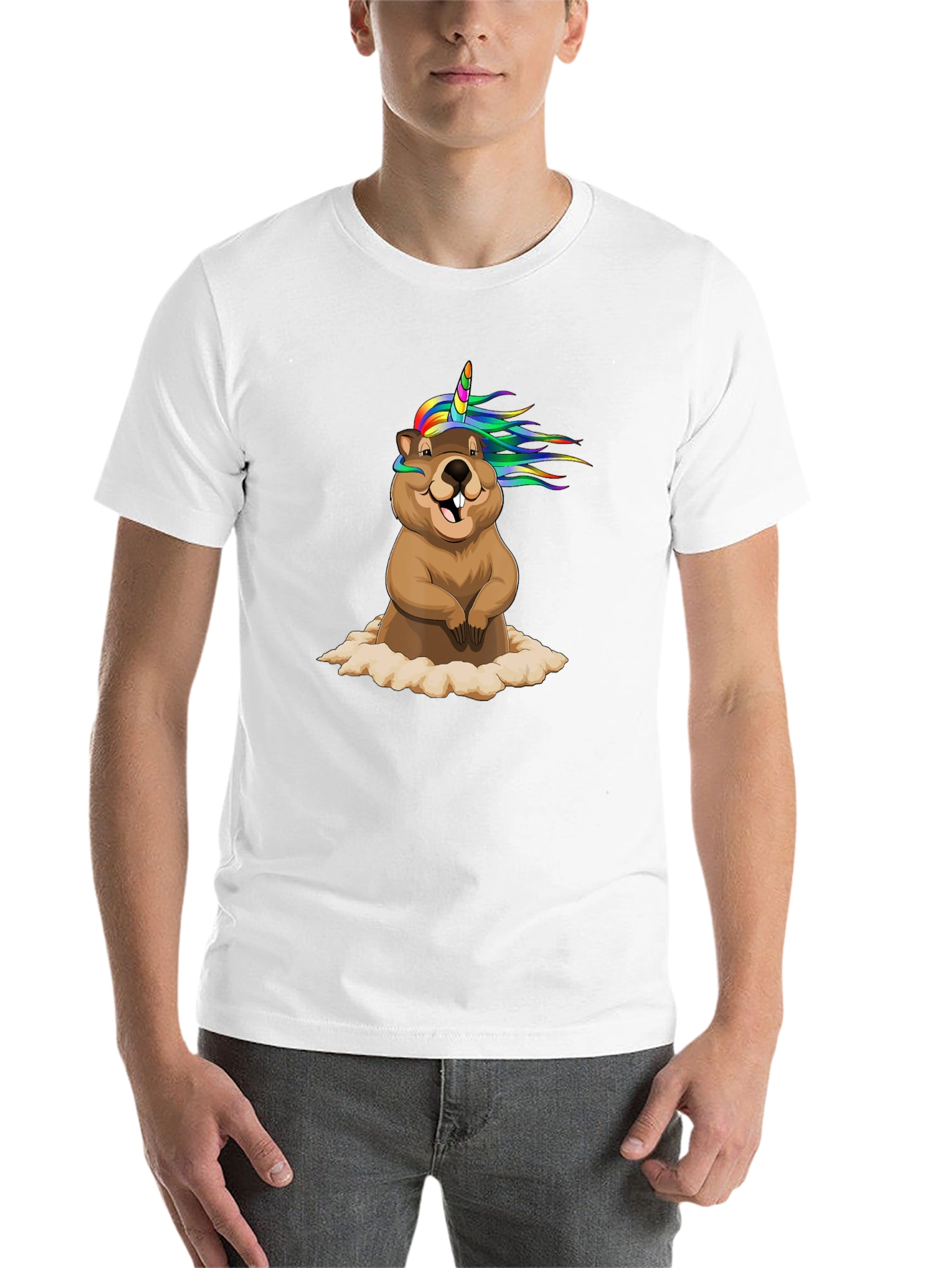 Black Unicorn Beaver T-Shirt - Funny Graphic Tee view 14