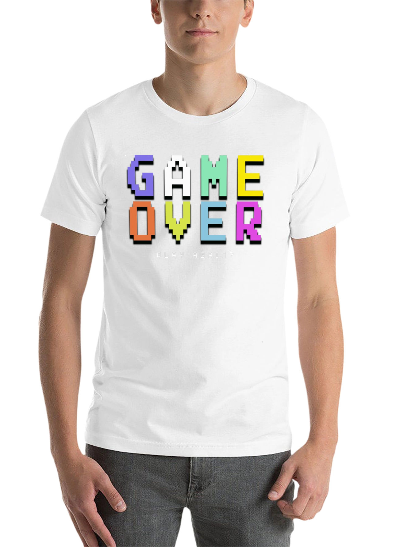 Black Game Over T-Shirt - Pixel Style Retro Gamer Tee view 14