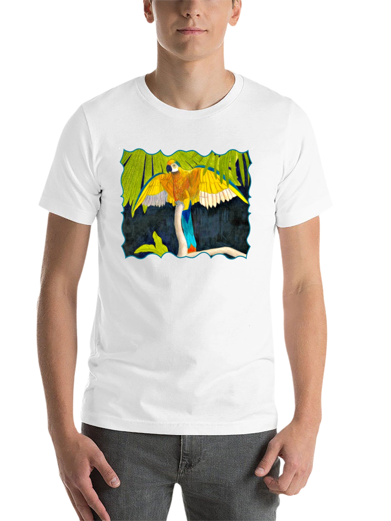 Black Parrot Graphic Black T-Shirt view 14