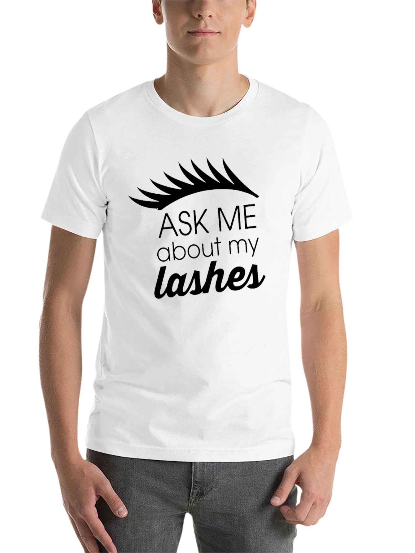 Black Ask Me About My Lashes Black Graphic Tee view 14