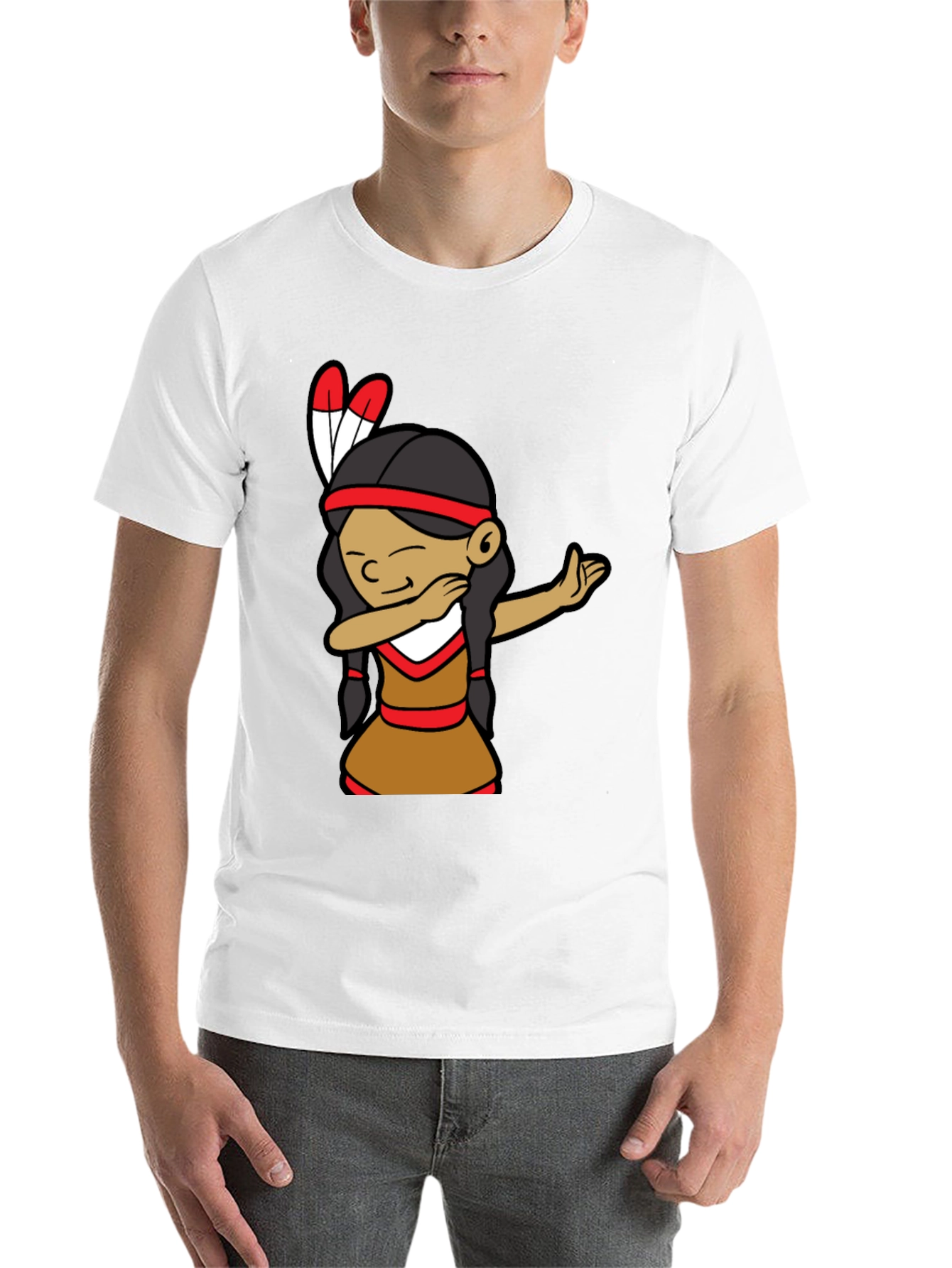 Black Native American Dab Dance Graphic Tee view 14