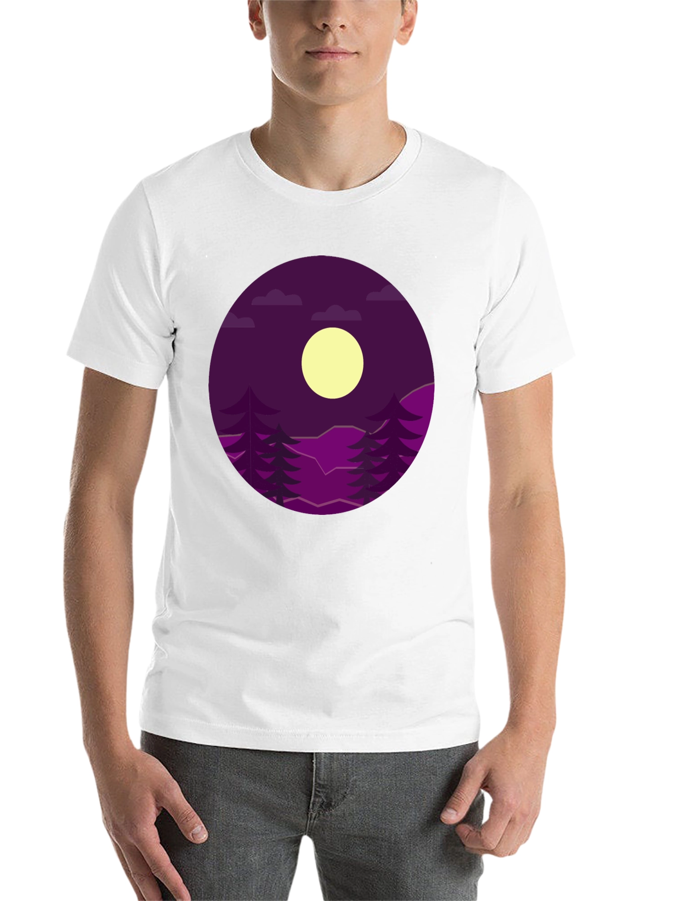 Black Night Sky Graphic Tee - Black Cotton Blend view 14