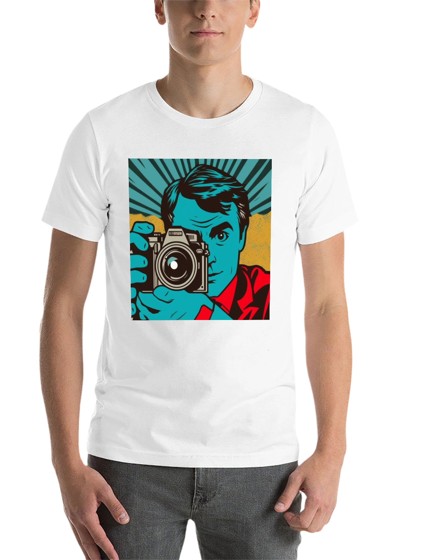 Black Retro Photographer Graphic Tee - Classic Cool Shirt view 14