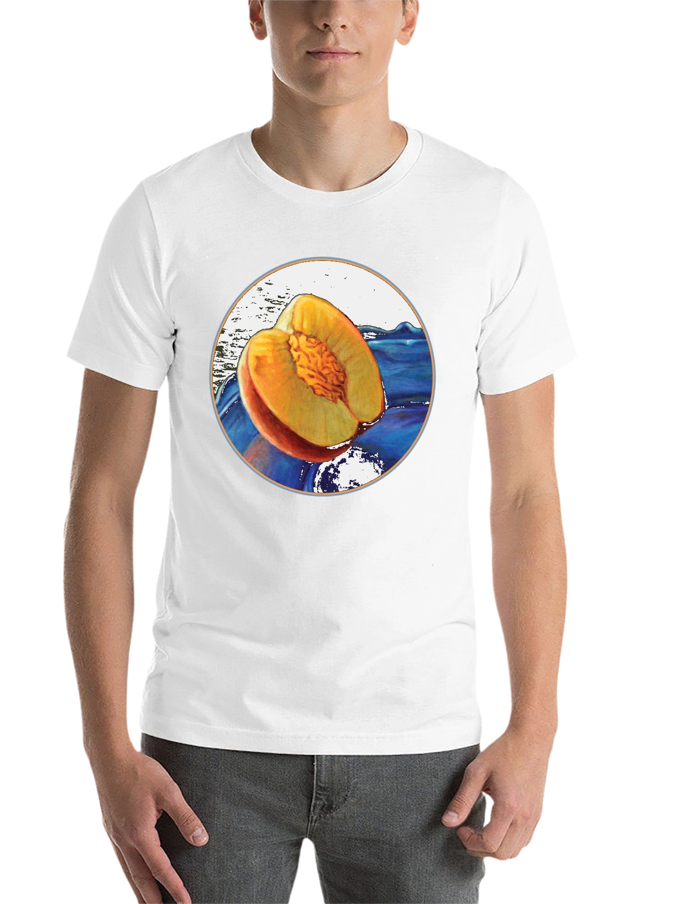 Black Peach Fruit Graphic T-Shirt - Unique Design view 14