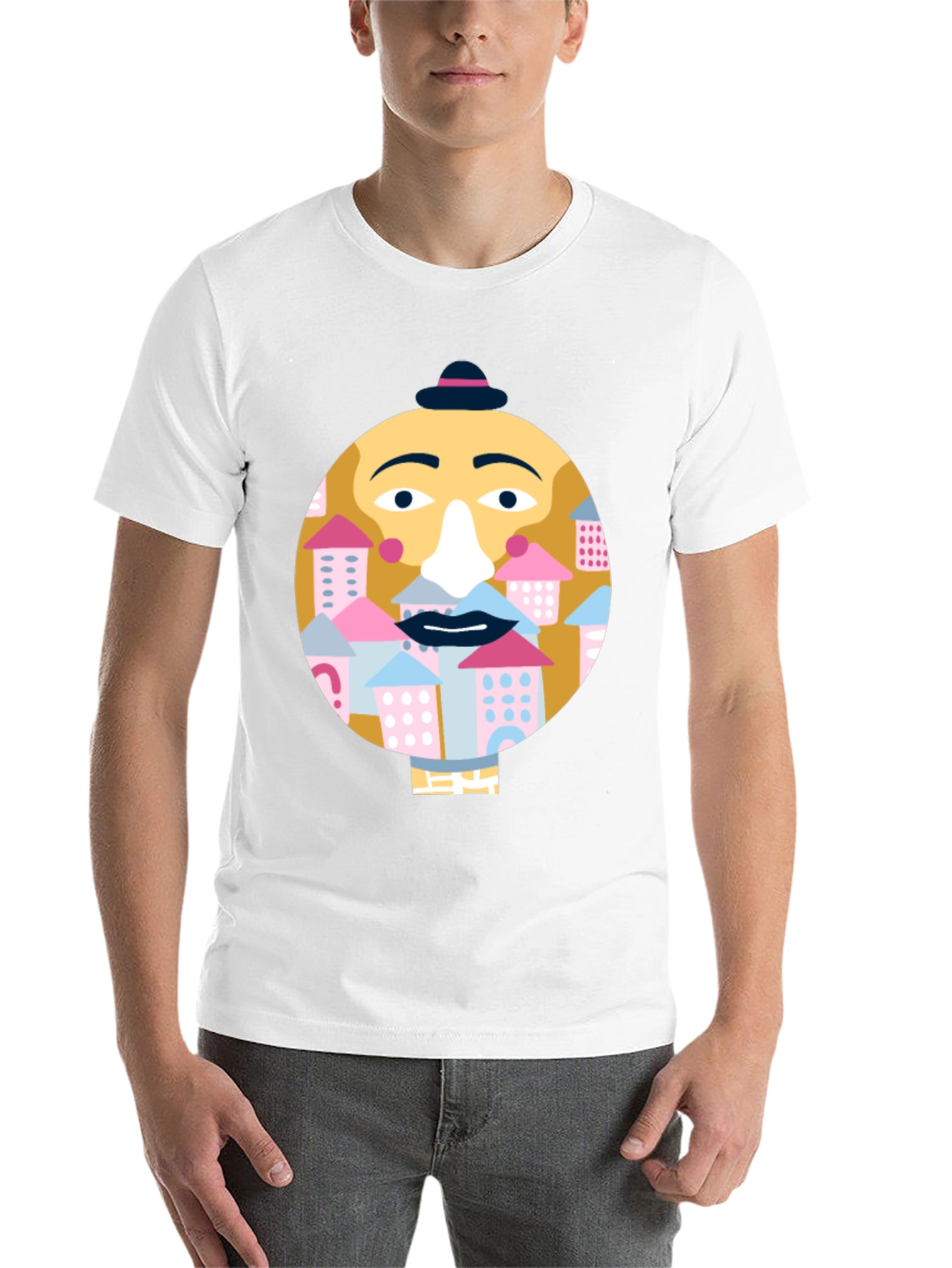 Black Quirky Face Graphic T-Shirt - City Beard view 14