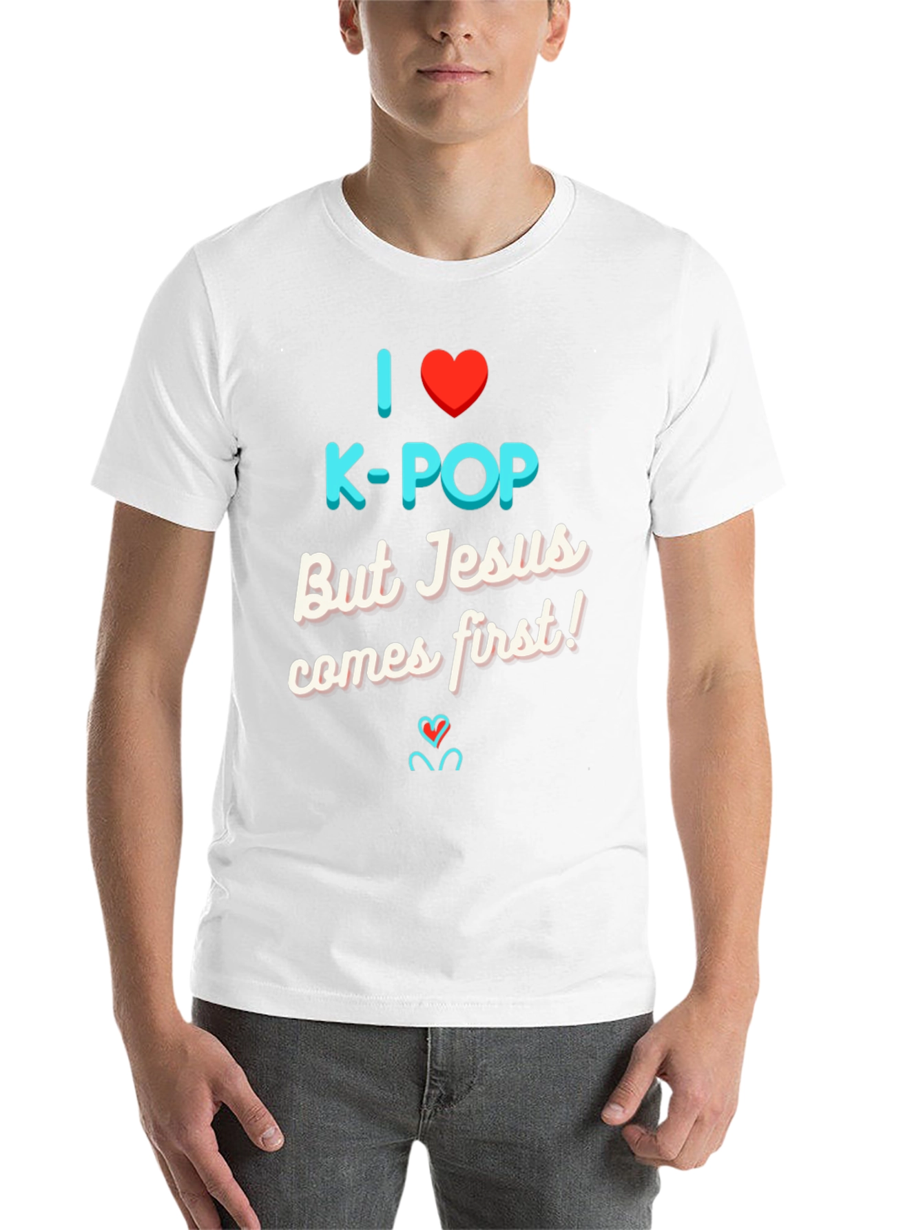 Black I Love K-Pop But Jesus T-Shirt view 14