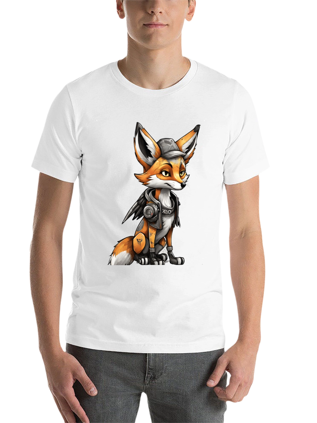 Black Fox Character Graphic Black T-Shirt view 14
