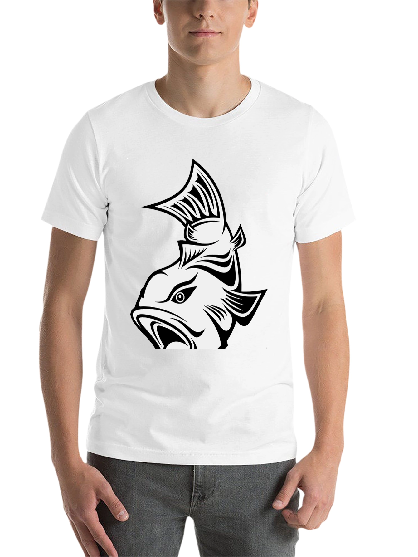 Black Fish Graphic T-Shirt - Men's Black Tee view 14